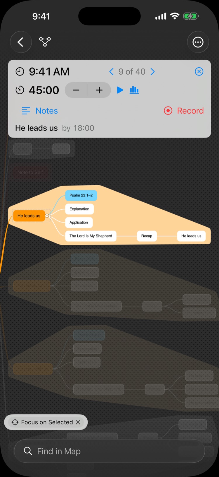 FerventMind on iPhone: Present