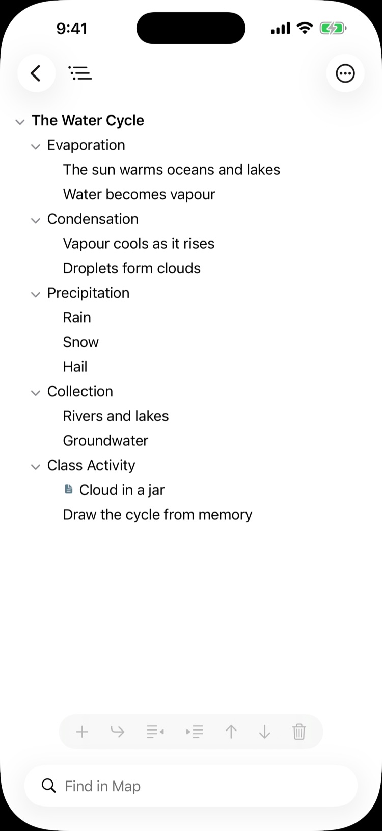 FerventMind on iPhone: Outline